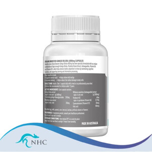 (PRE ORDER) Healthy Care Brain Booster Ginkgo Biloba 6000mg 60 Capsules shelf life 2yrs